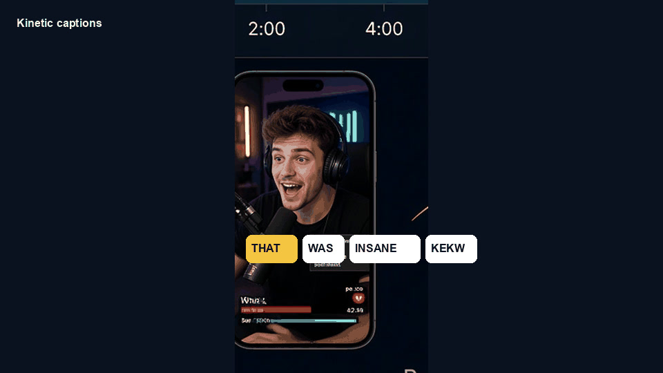 Kinetic Captions Overlay UI